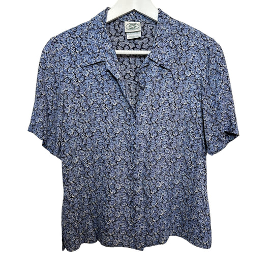 Vintage 90s Laura Ashley Floral Blouse Short Sleeve Collared Button Down 6