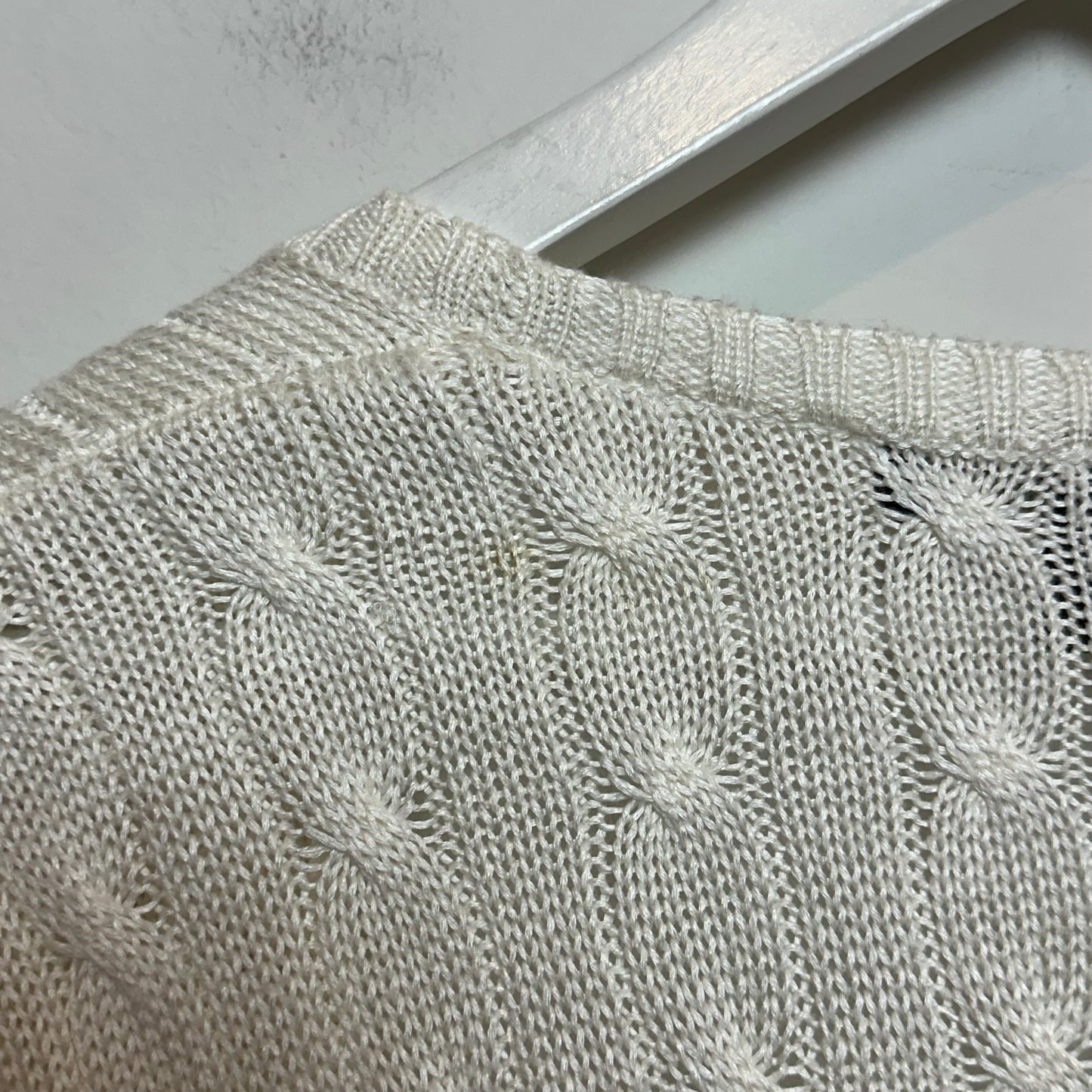 Ralph Lauren Black Label Cable Knit Cardigan Sweater Long Tie Front Silk Linen Large
