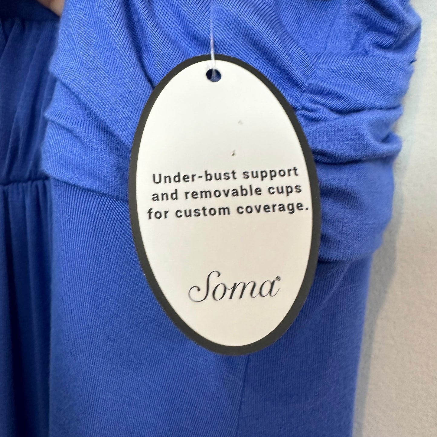 NWT Soma Soft Jersey Cross Back Maxi Bra Dress Blue Sleeveless Lounge Large