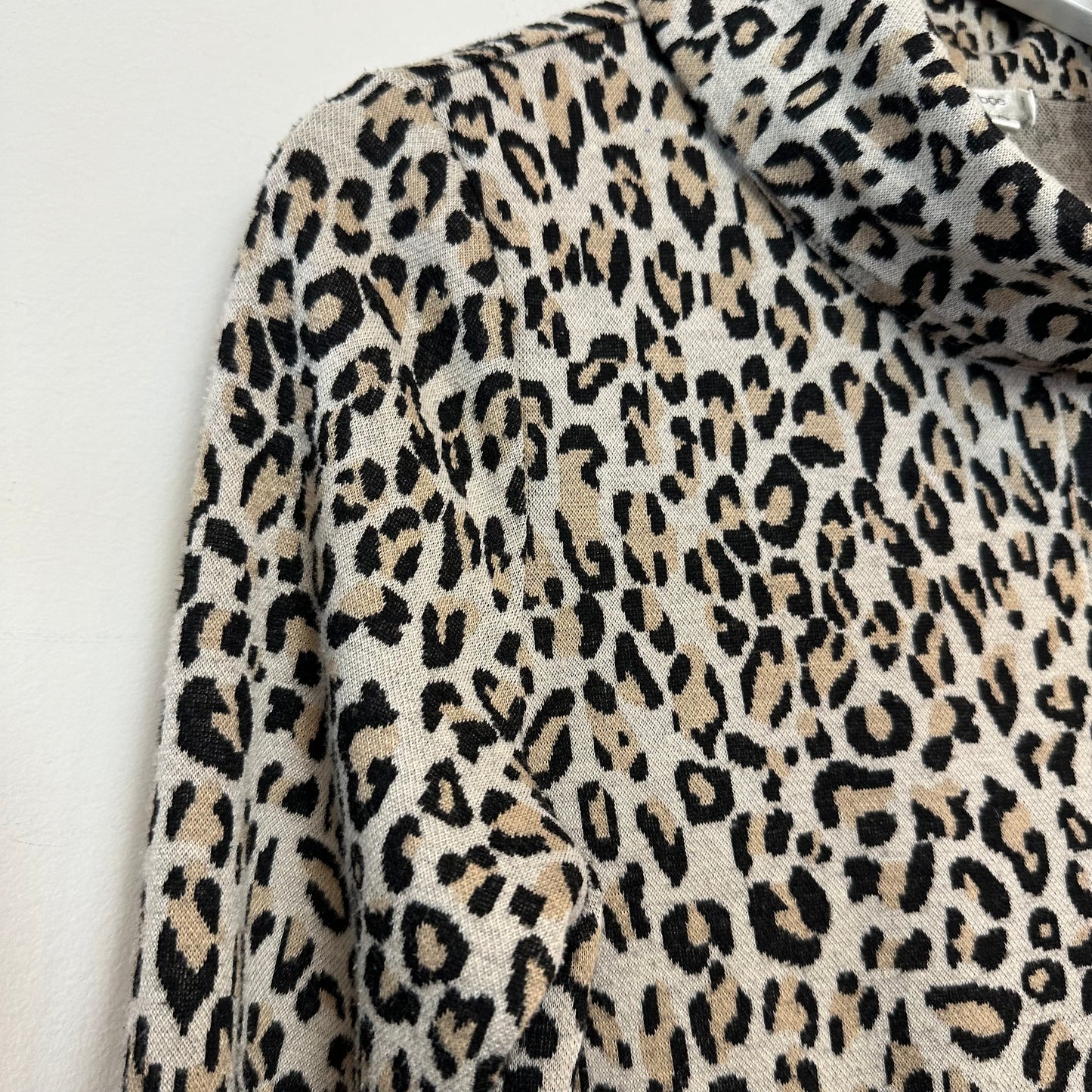 Tyler Boe Kim Knit Dress Leopard Cheetah Print Animal 3/4 Sleeve Mini Brown Beige XS