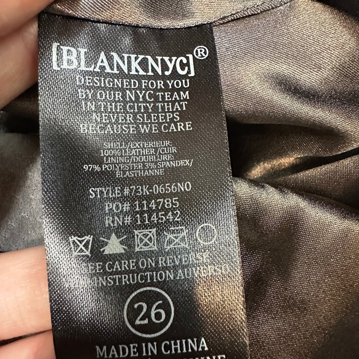 NWT Blank NYC High Altitude Leather Mini Skirt Suede Side Zip Grey 26