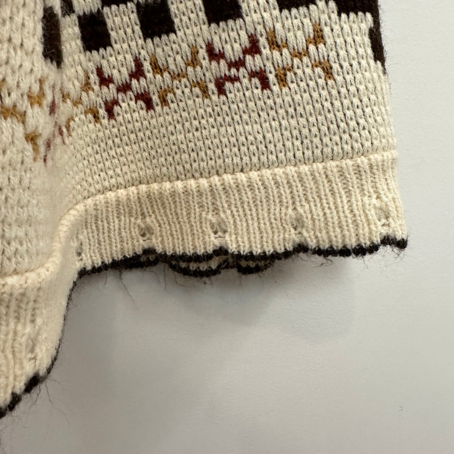 Vintage 70s Sturbridge Knit Poncho Cape Button Down Collared Coatigan Cardigan