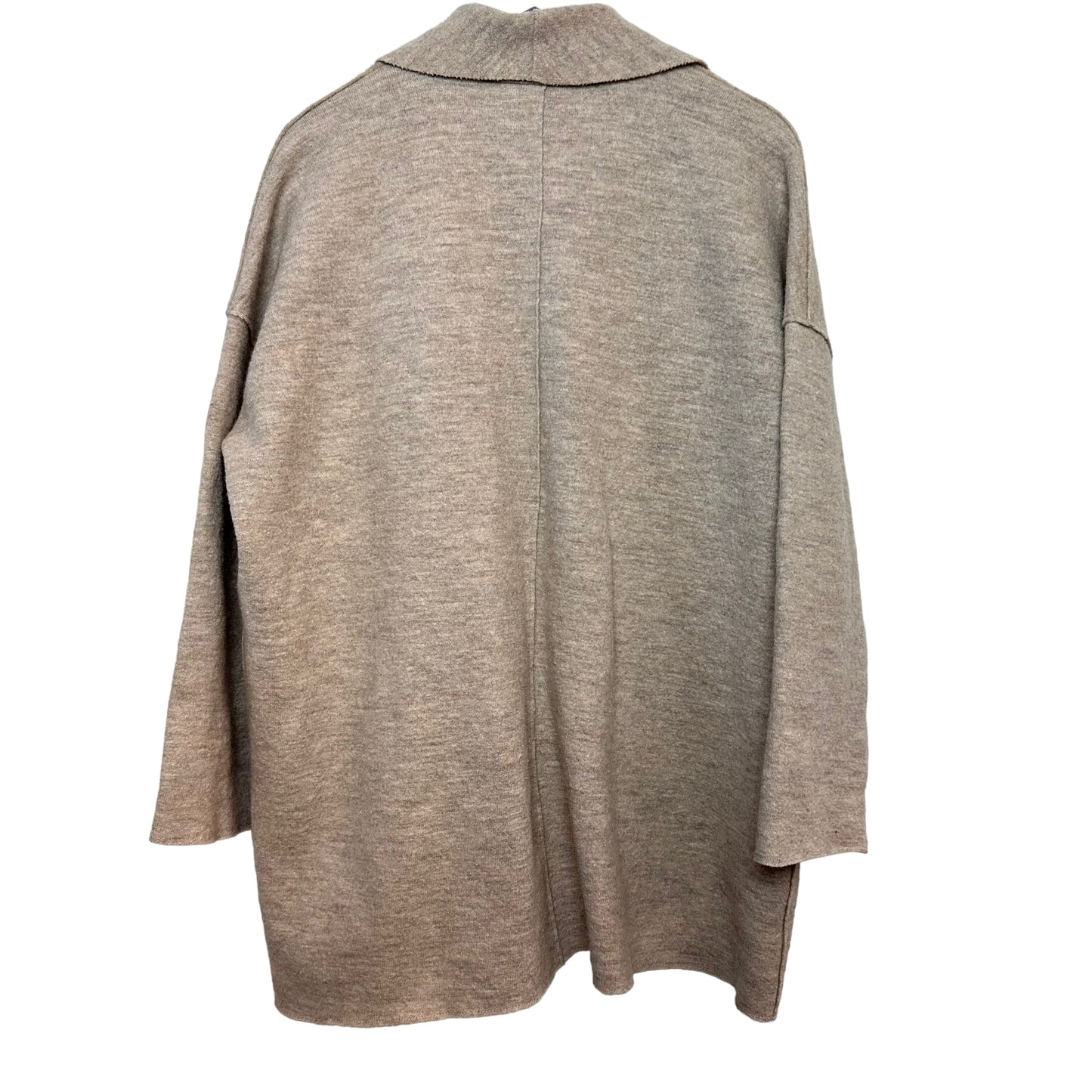 Eileen Fisher The Icons The Kimono Jacket Cardigan Sweater Open Front Beige Wool Small