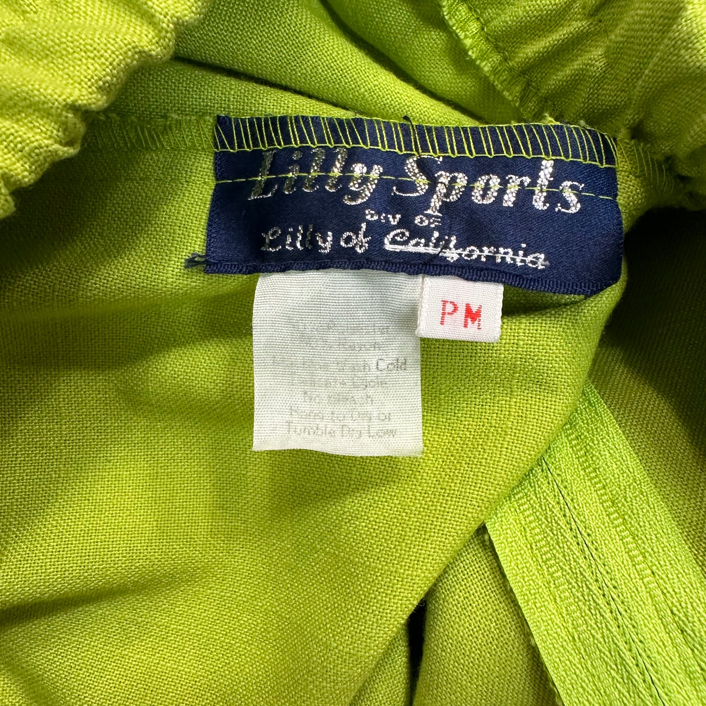 Vintage Lilly Sports Lime Green Skirt Set Skort and Matching Top Medium Petite