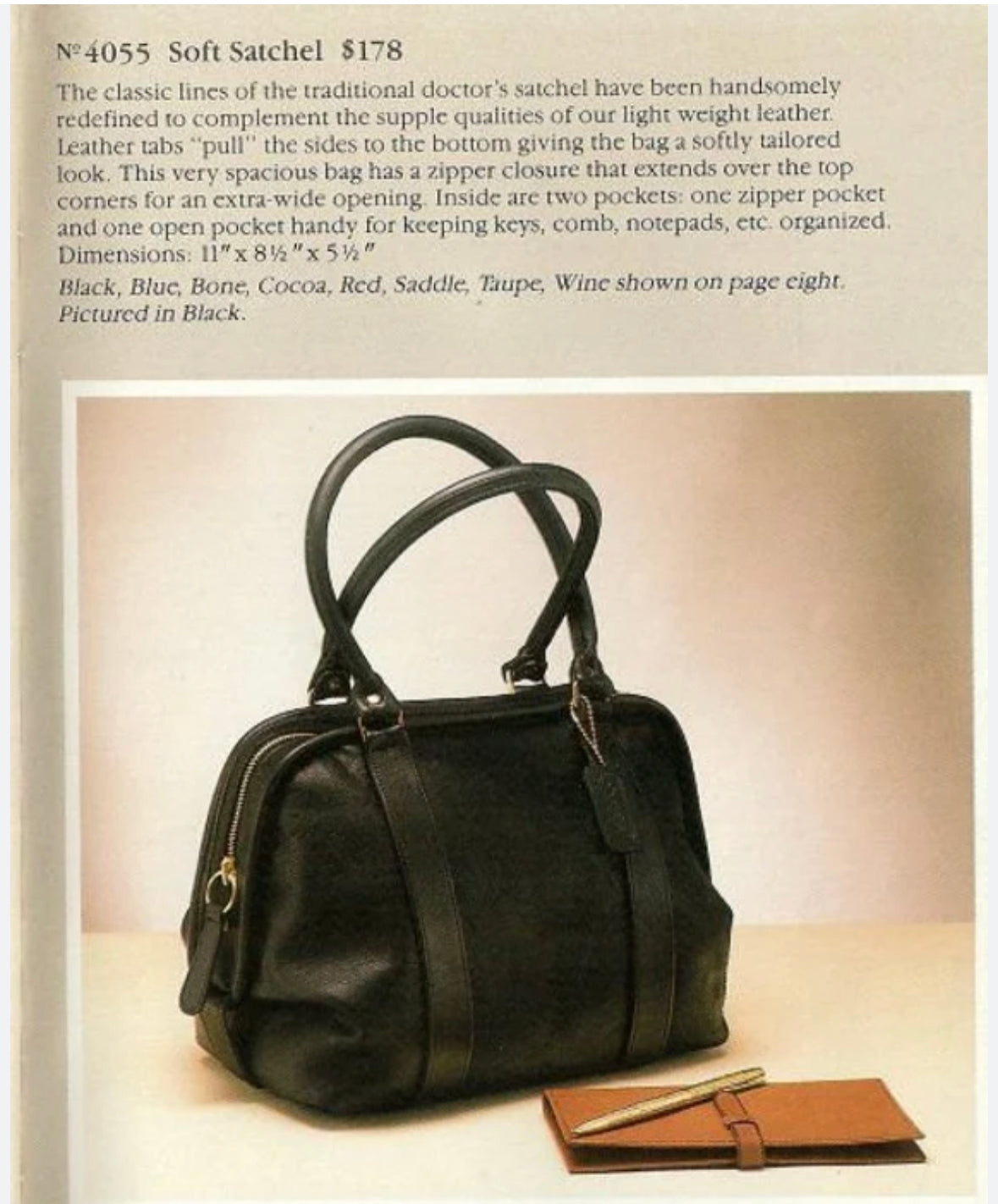 Vintage 80s Coach Soft Satchel Doctor Bag Taupe Beige Leather Made in the USA 4055