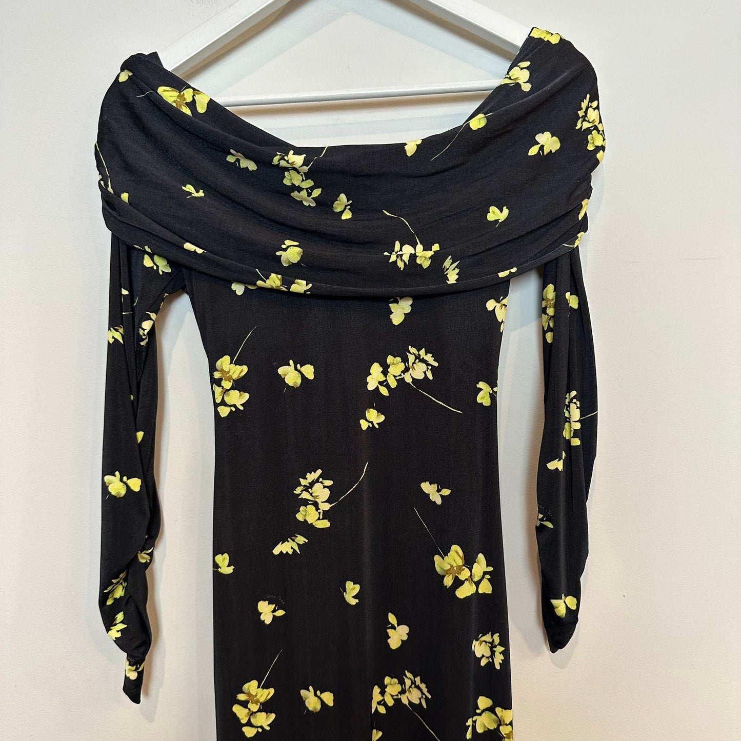 NWT Cara Cara Mirana Dress Off-the-shoulder Floral jersey Maxi Long Sleeve M
