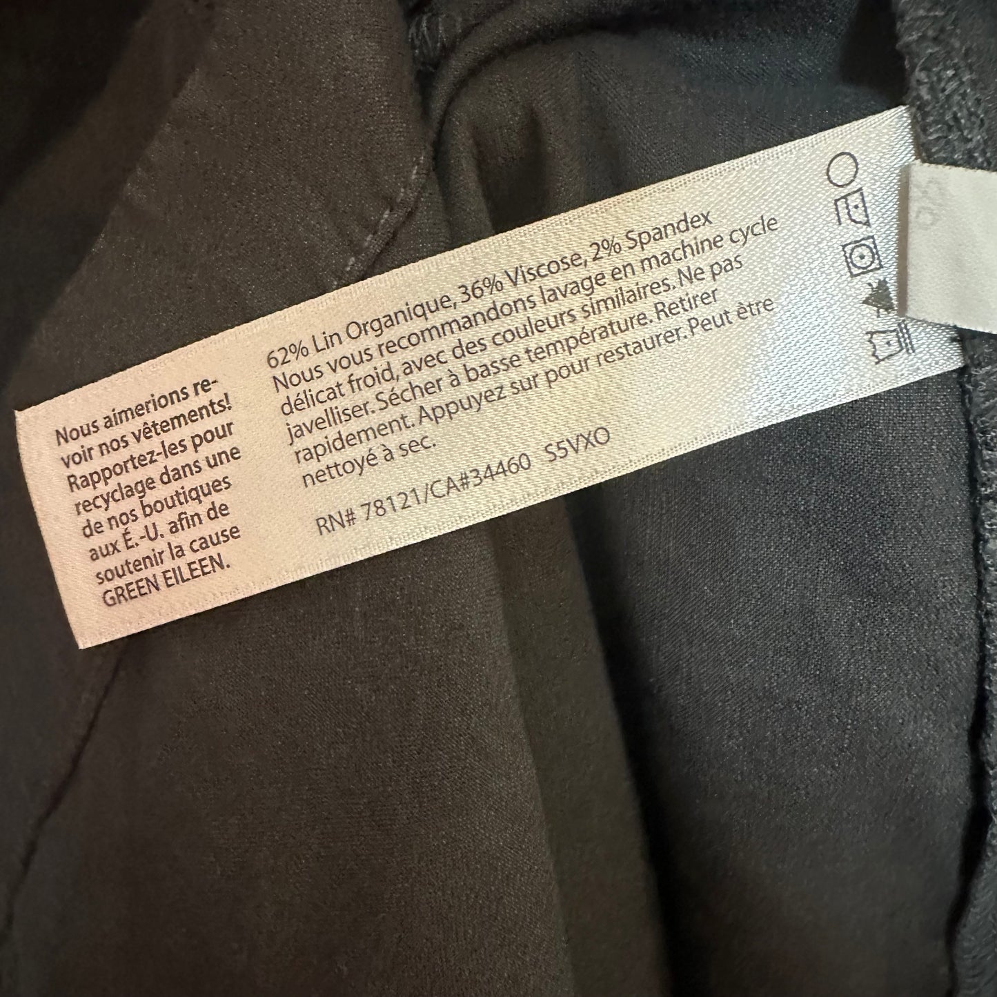 Eileen Fisher Shirtdress Button Down Collared Dress Charcoal Gray 3/4 Sleeve XS