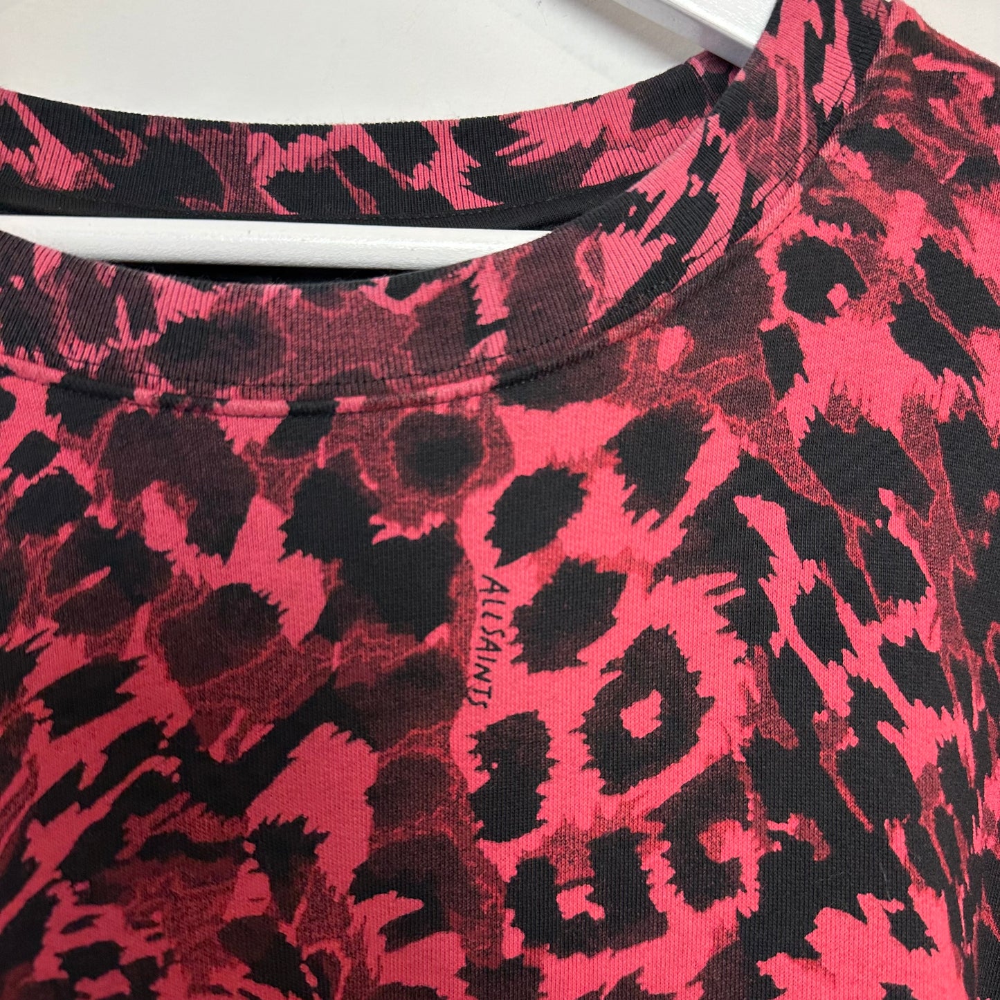 ALLSAINTS Lo Redar Leopard Print Sweatshirt Crewneck Pullover Terry Large