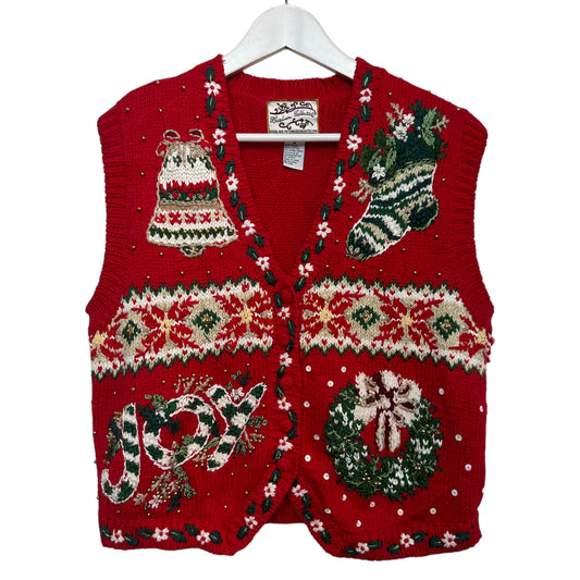 Vintage 90s Heirloom Collectibles Christmas Holiday Sweater Vest Medium