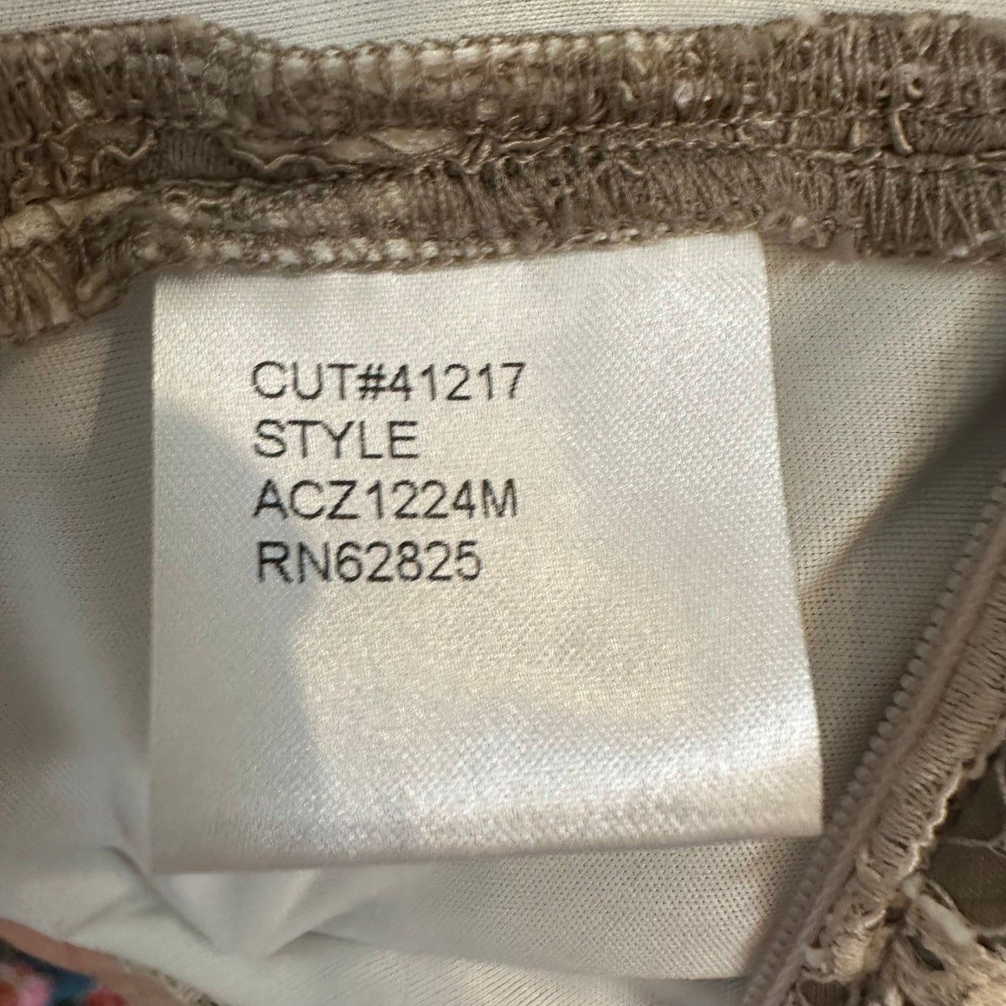 Tadashi Shoji Lace 3/4 Long Sleeve Dress Cocktail Dress Cream Beige 14