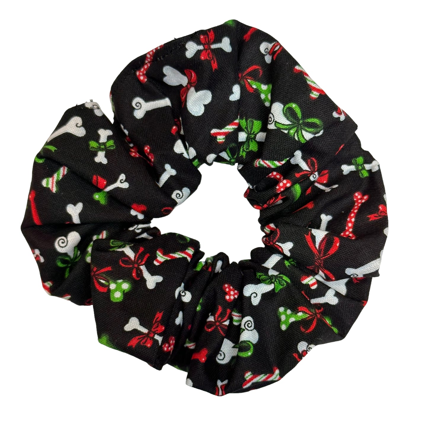 Handmade Christmas Dog Bone Scrunchie