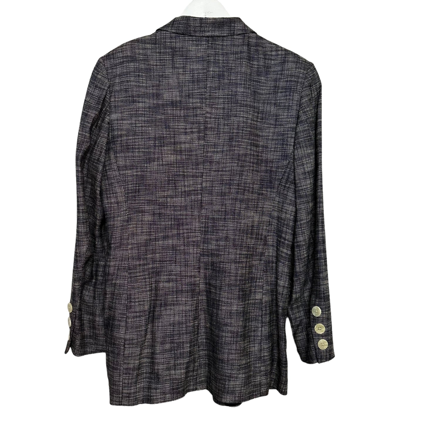 Vintage Elizabeth Wesley Blazer Boyfriend Black Patterned Single Button 8
