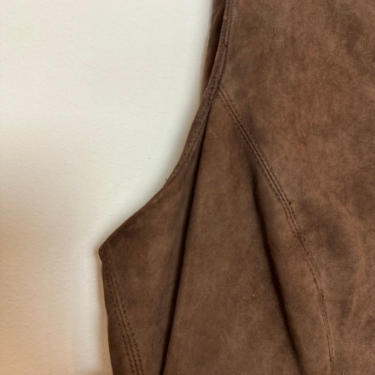 Ralph Lauren Collection Purple Label Lambsuede leather Dress Brown Made in the USA