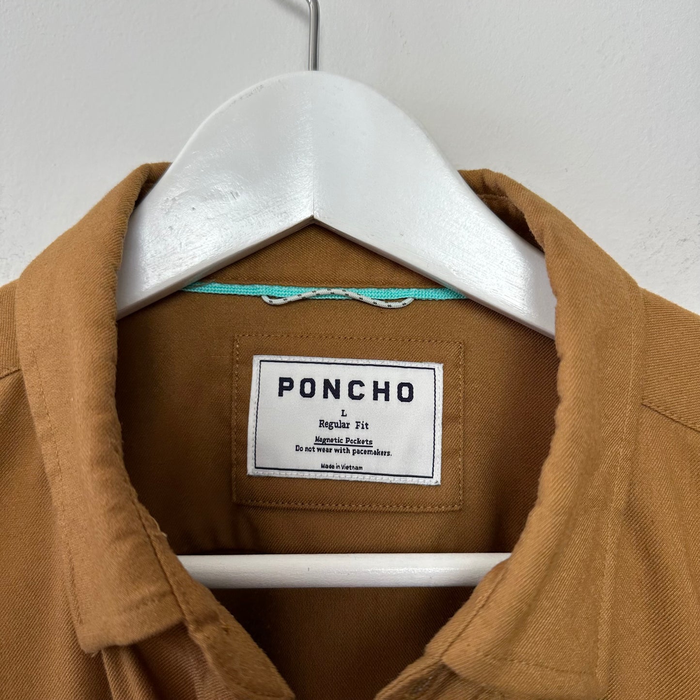 Poncho Palo Duro Flannel Shirt Button Up Collared Magnetic Pockets Large