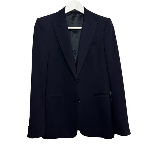 Theory Blazer Navy Blue Wool Blend Two Button Suit Coat Tailored 6