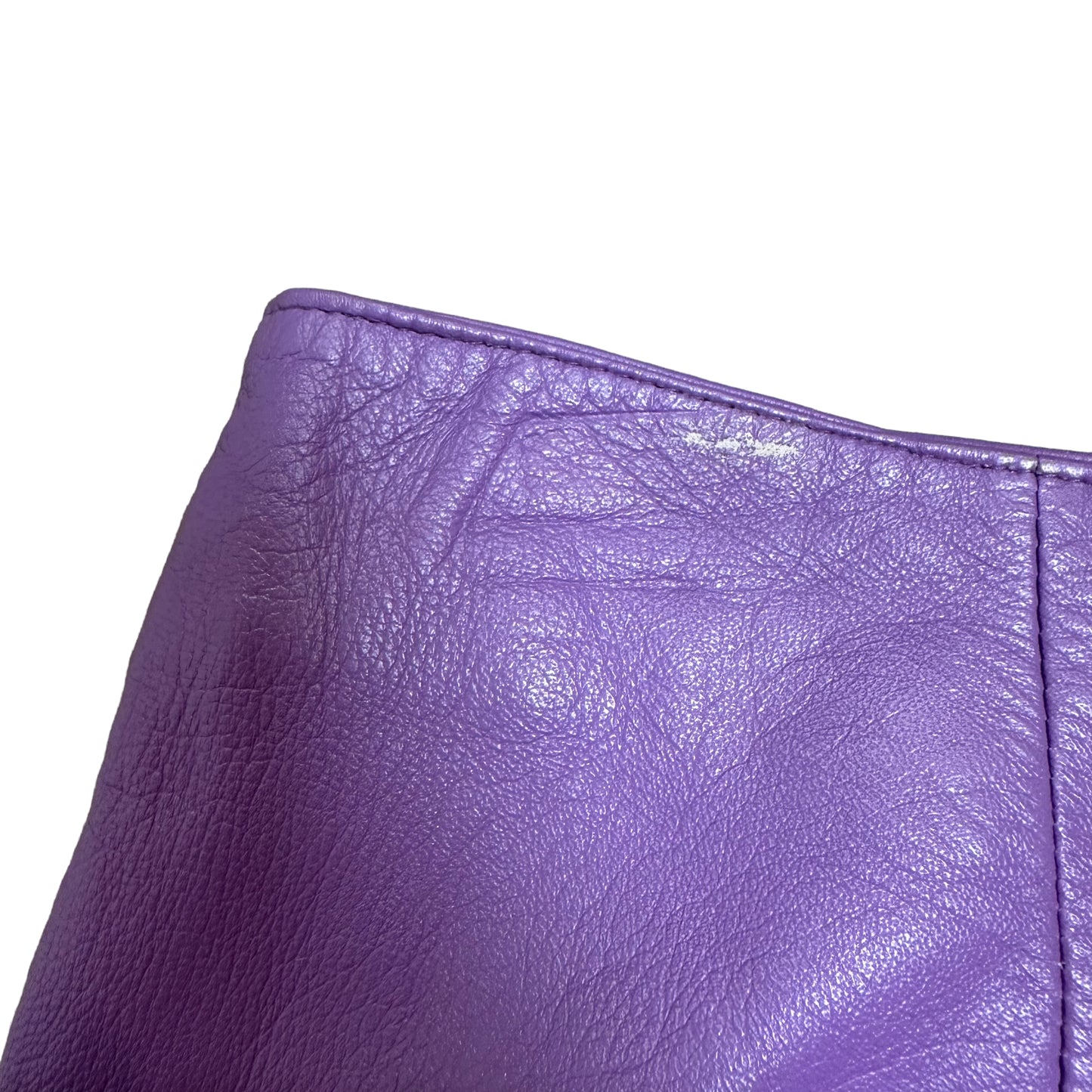 Vintage Y2K Pelle Studio Wilsons Purple Lilac Lavender Leather Skirt 10