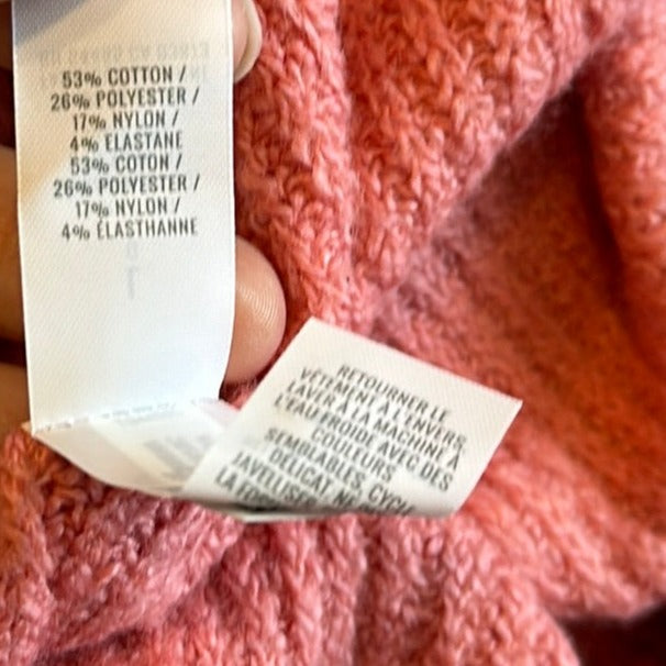 New with Tags Aerie Pink Knit Sweater Crewneck Oversized Cozy Ribbed Large