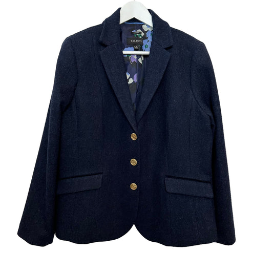 Talbots Aberdeen Blazer Jacket Navy Blue Wool Blend Gold Buttons 12