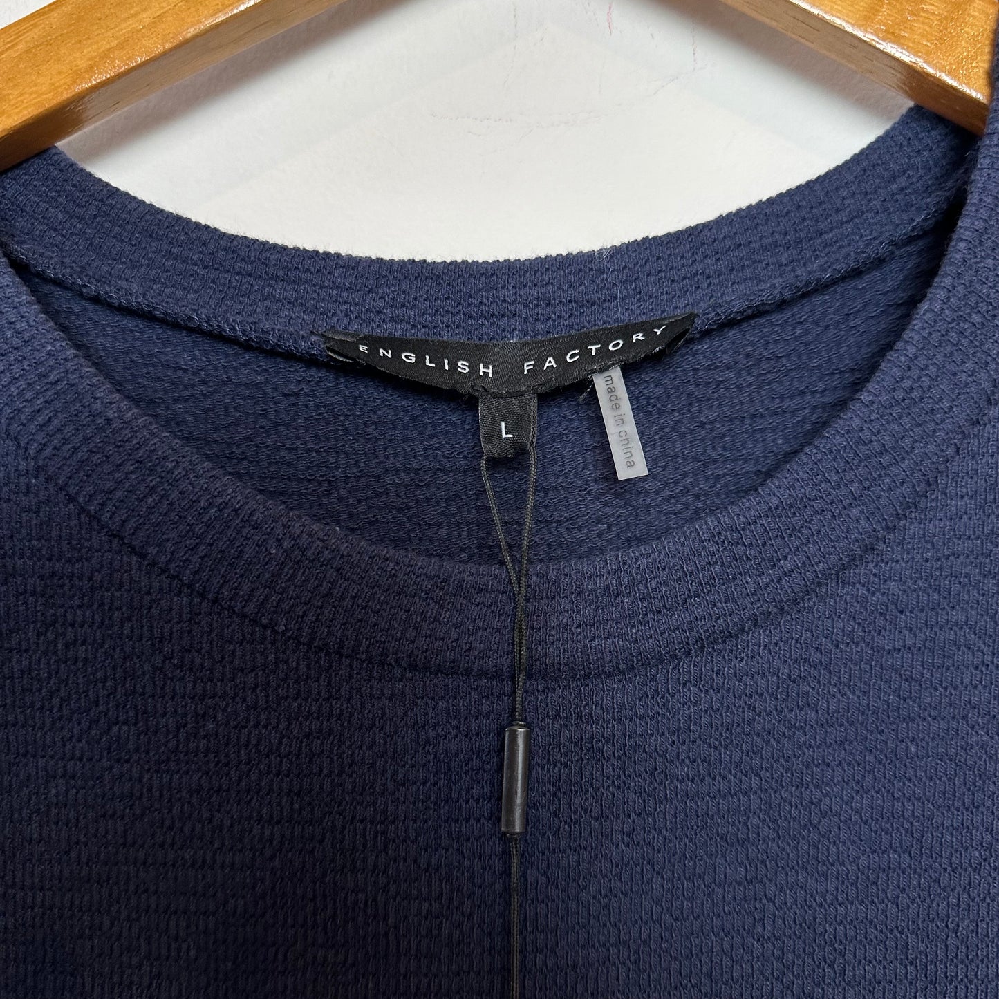 New with Tags Mixed Media Short Sleeve Mini Dress Navy Blue Large