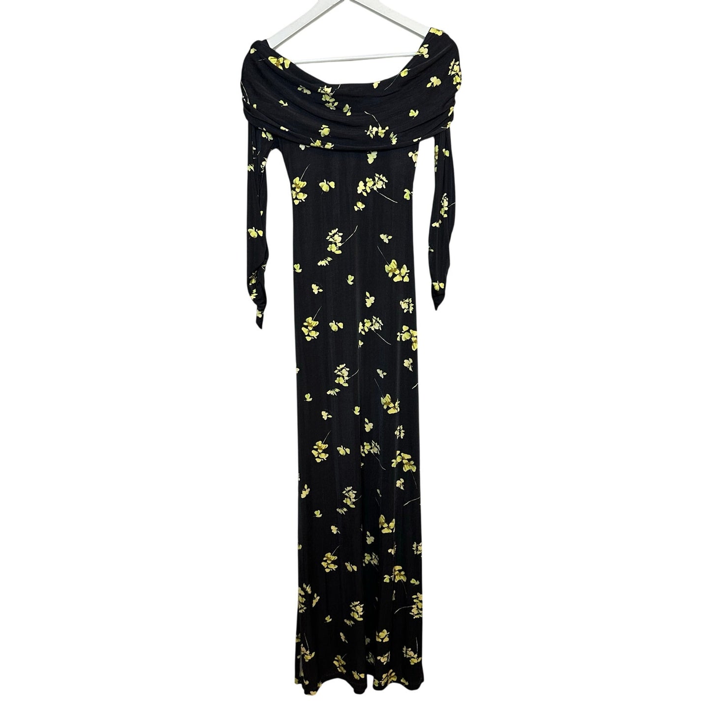 NWT Cara Cara Mirana Dress Off-the-shoulder Floral jersey Maxi Long Sleeve M