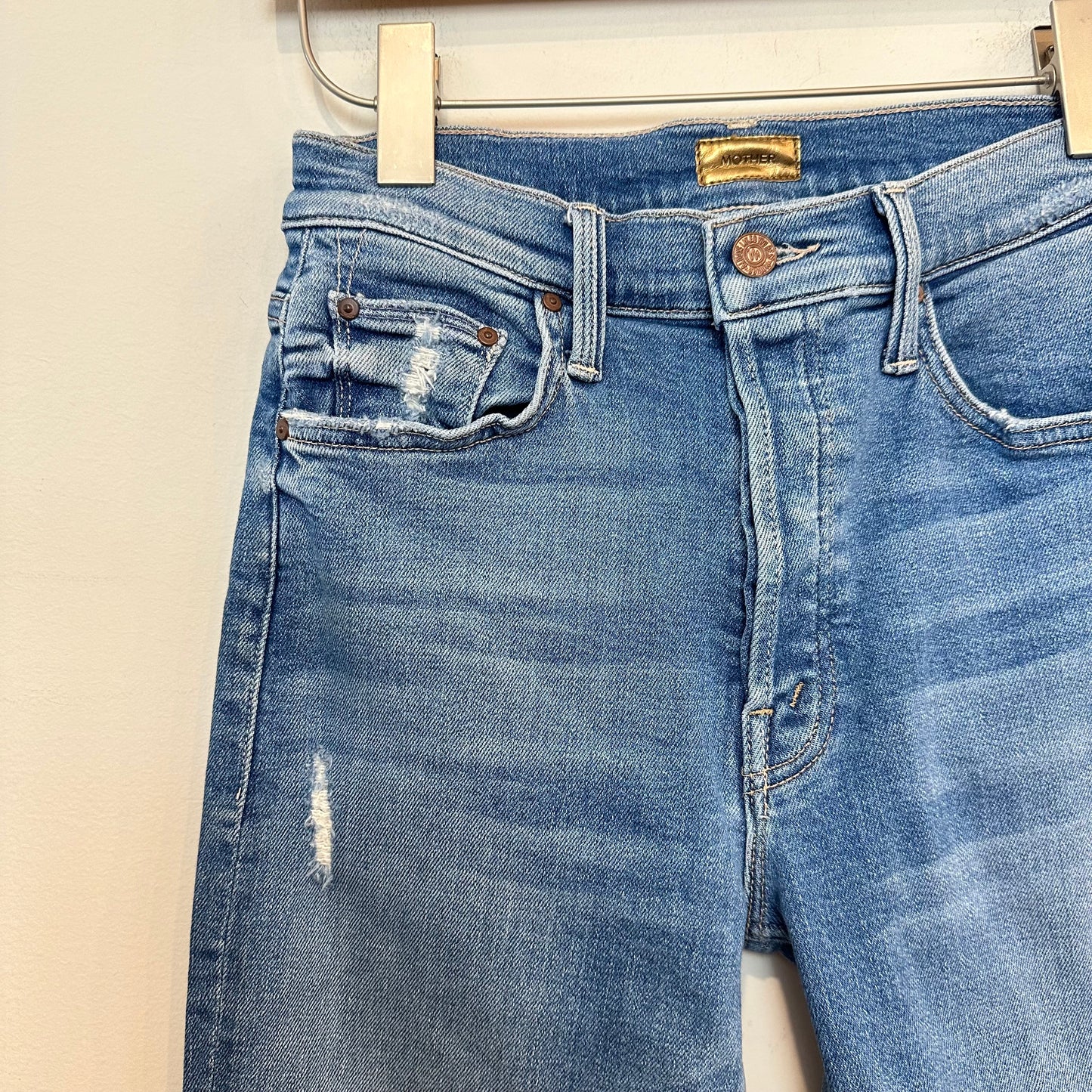 Mother The Tomcat Jeans Denim Play Like a Pirate High Rise Straight Button Fly 26