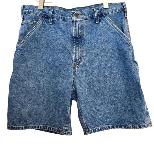 Carhartt Denim Shorts Carpenter Work Utility Cotton Blue Jorts 34