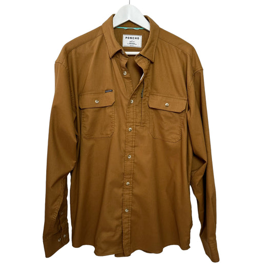 Poncho Palo Duro Flannel Shirt Button Up Collared Magnetic Pockets Large