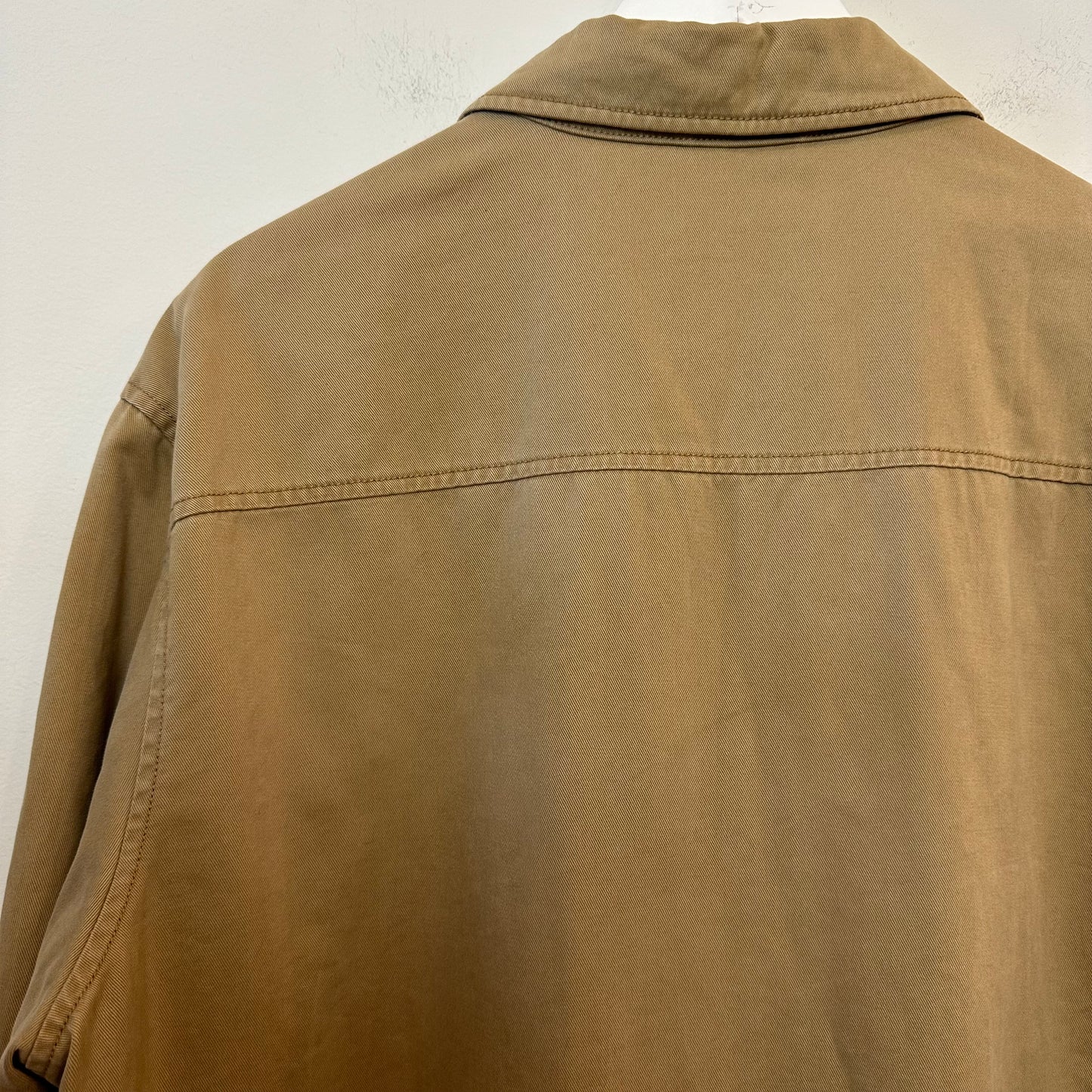 Polo Ralph Lauren Jacket Tan Cotton Collared Lightweight Windbreaker Large