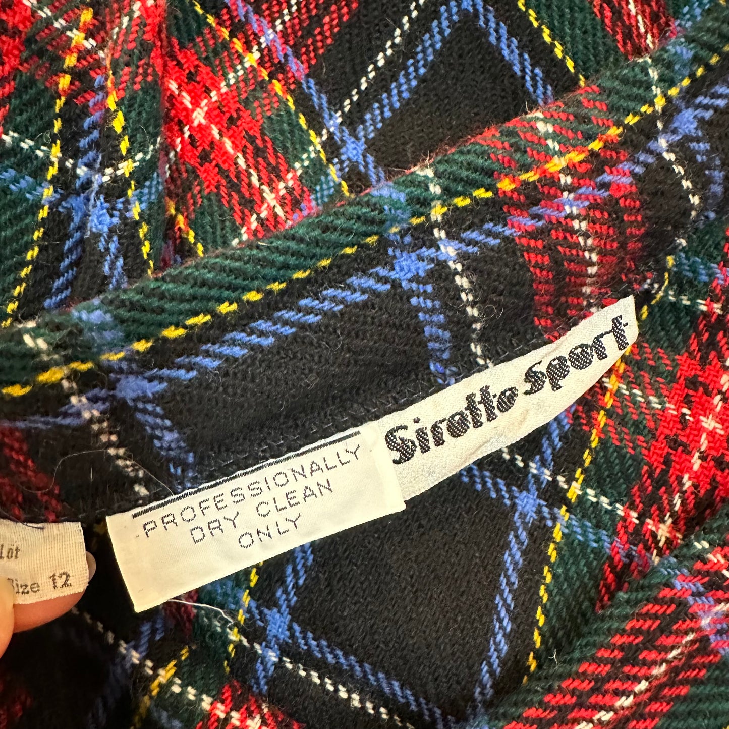 Vintage 70s Sirotto Sport Plaid Maxi Skirt Red, Black, Green Blue 12