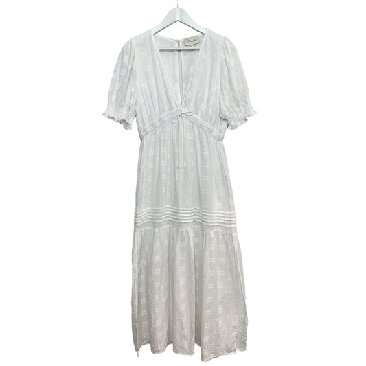 Cleobella Ang Midi Dress White Puff Short Sleeves Medium