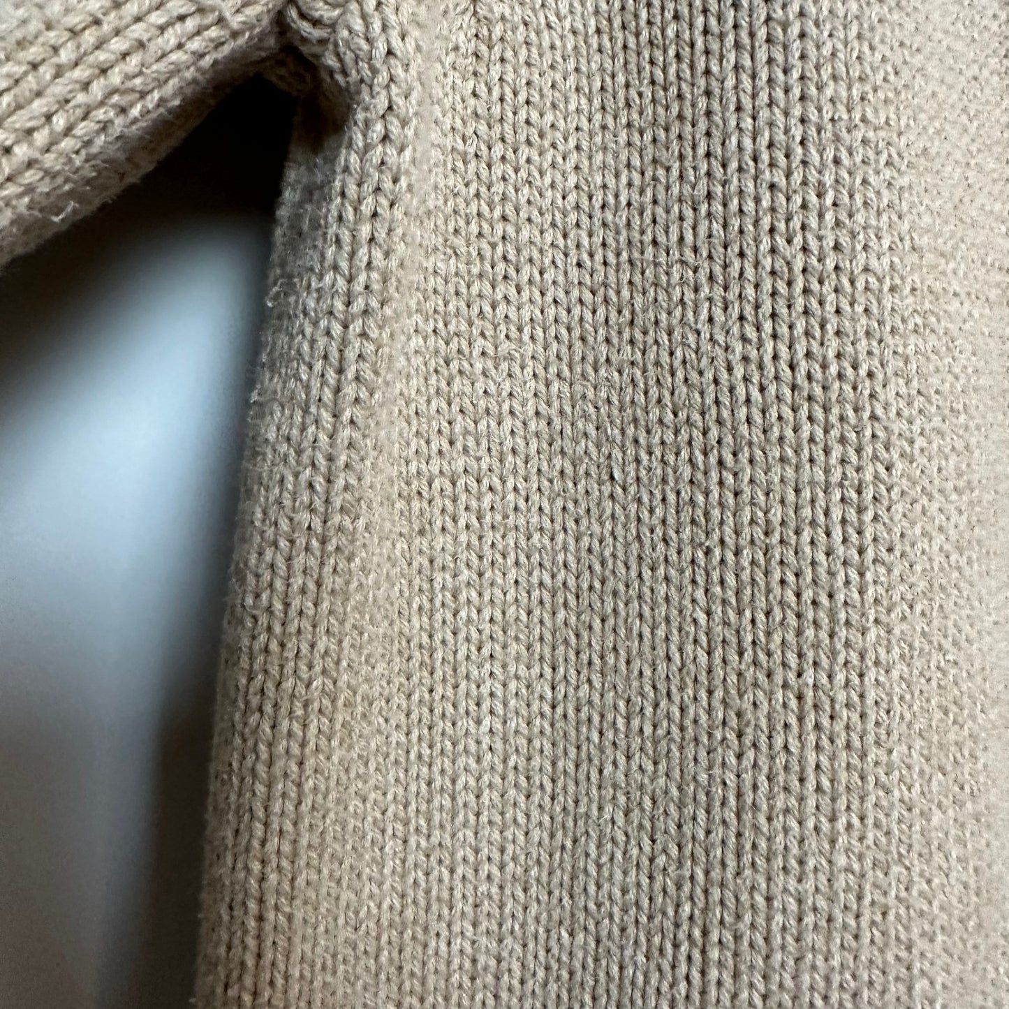 J. Crew Mercantile Roll Neck Sweater Chunky Knit Beige Tan Cotton
