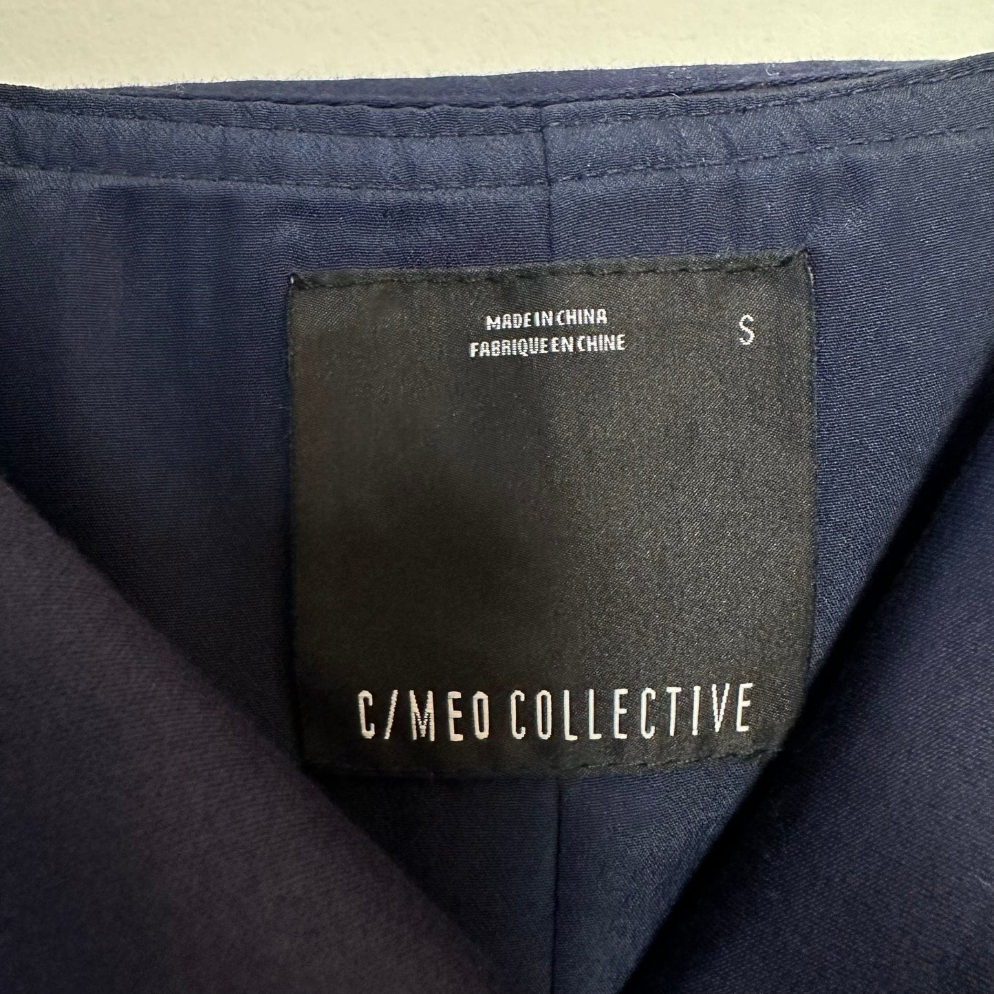 C/MEO Collective Framework Dress Navy Blue Midi Double Breasted Trench Small