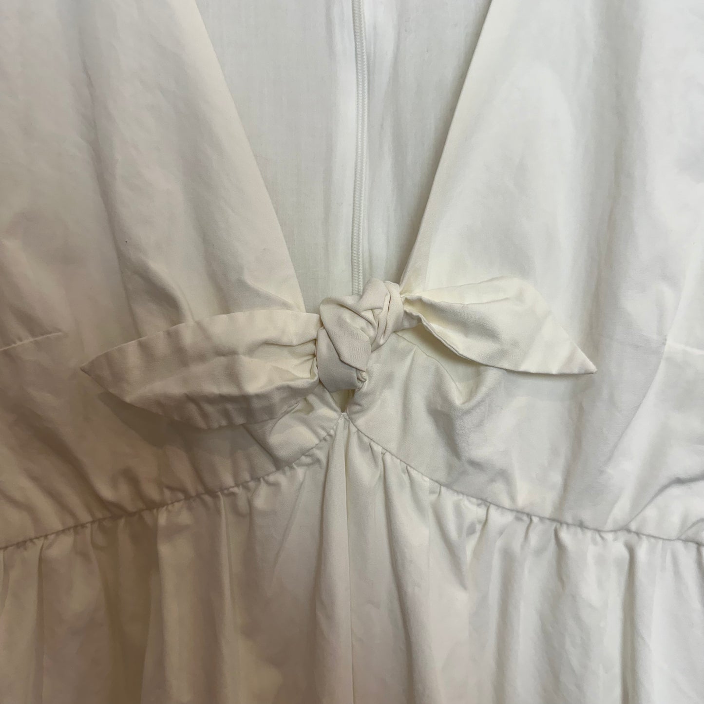 Madewell Tie Front Mini Dress Short Sleeve White Poplin Cotton 2