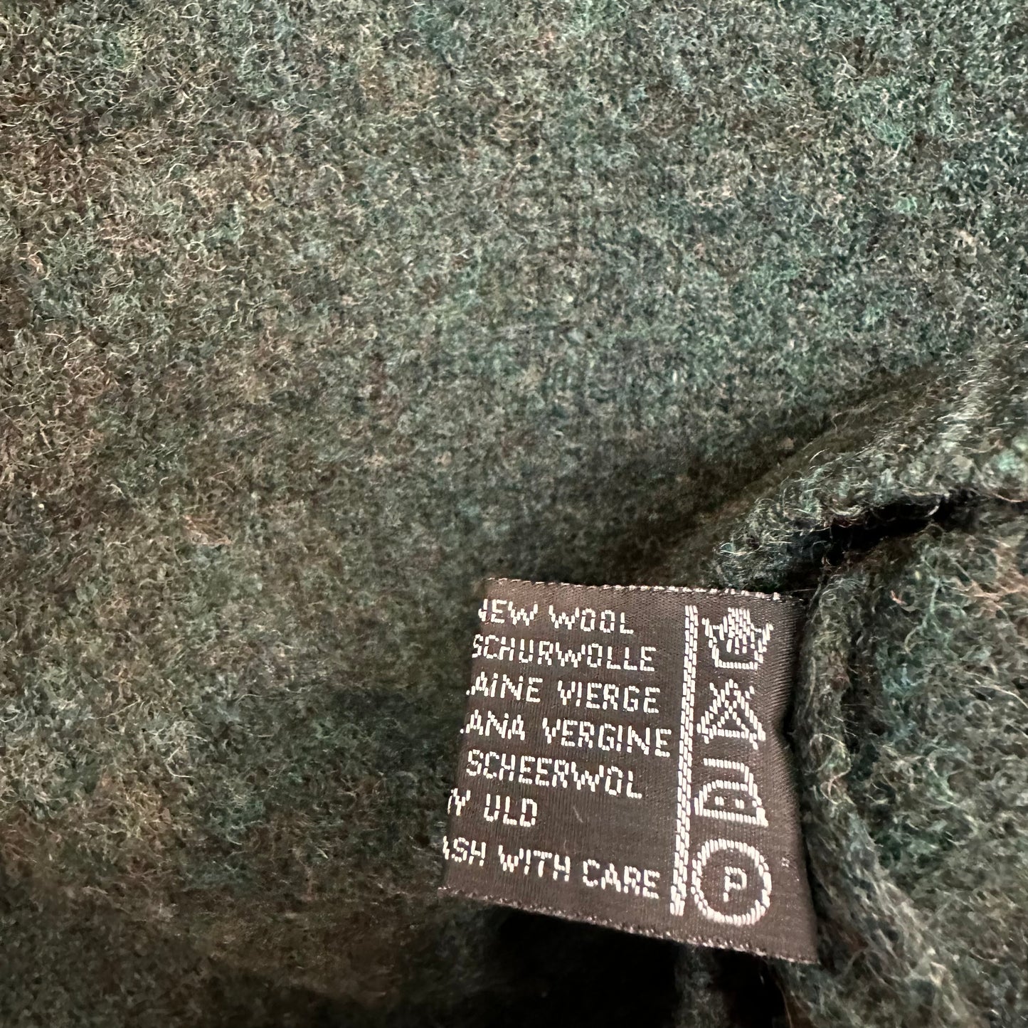 Vintage Mc Neal Wool Sweater Forest Green Ringer Crew Neck Pullover Chunky Knit XL