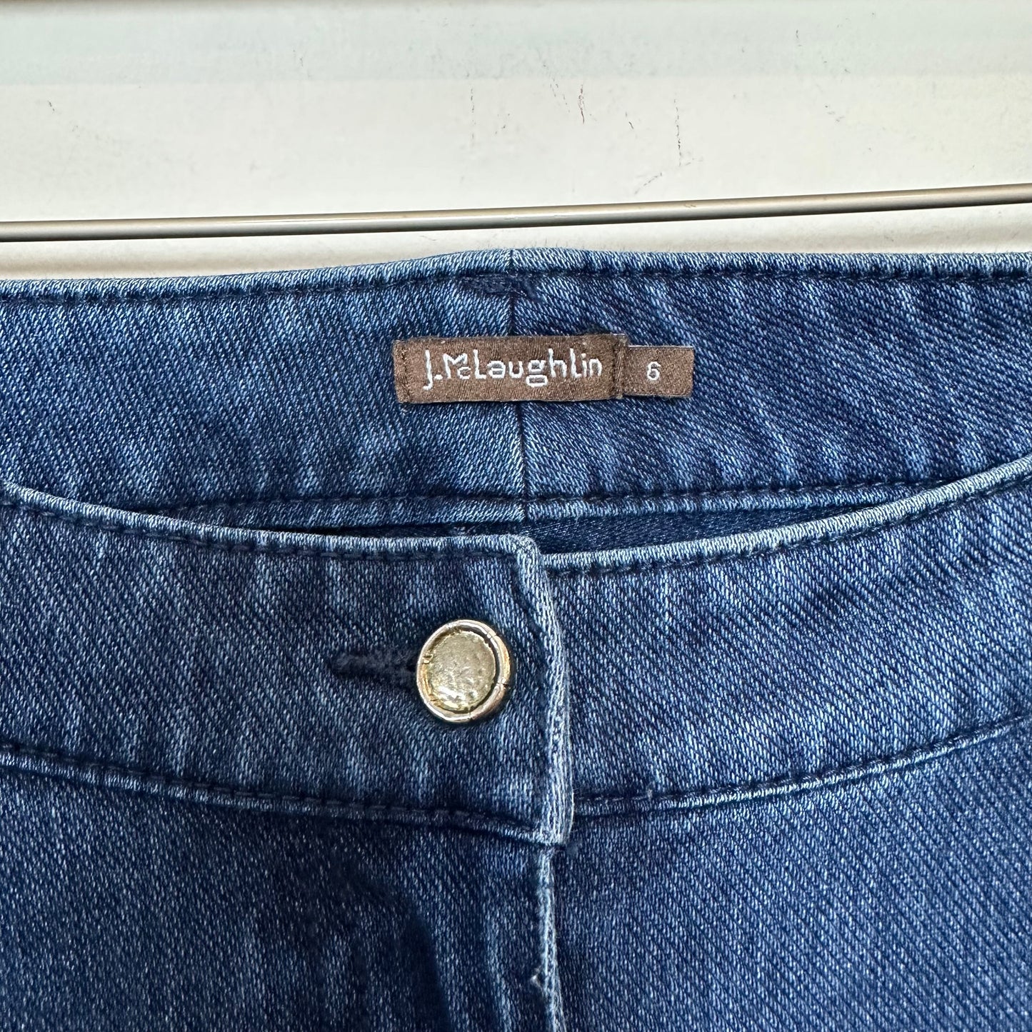 J. McLaughlin Jeans Mid Rise Skinny Stretch Dark Wash Denim 6