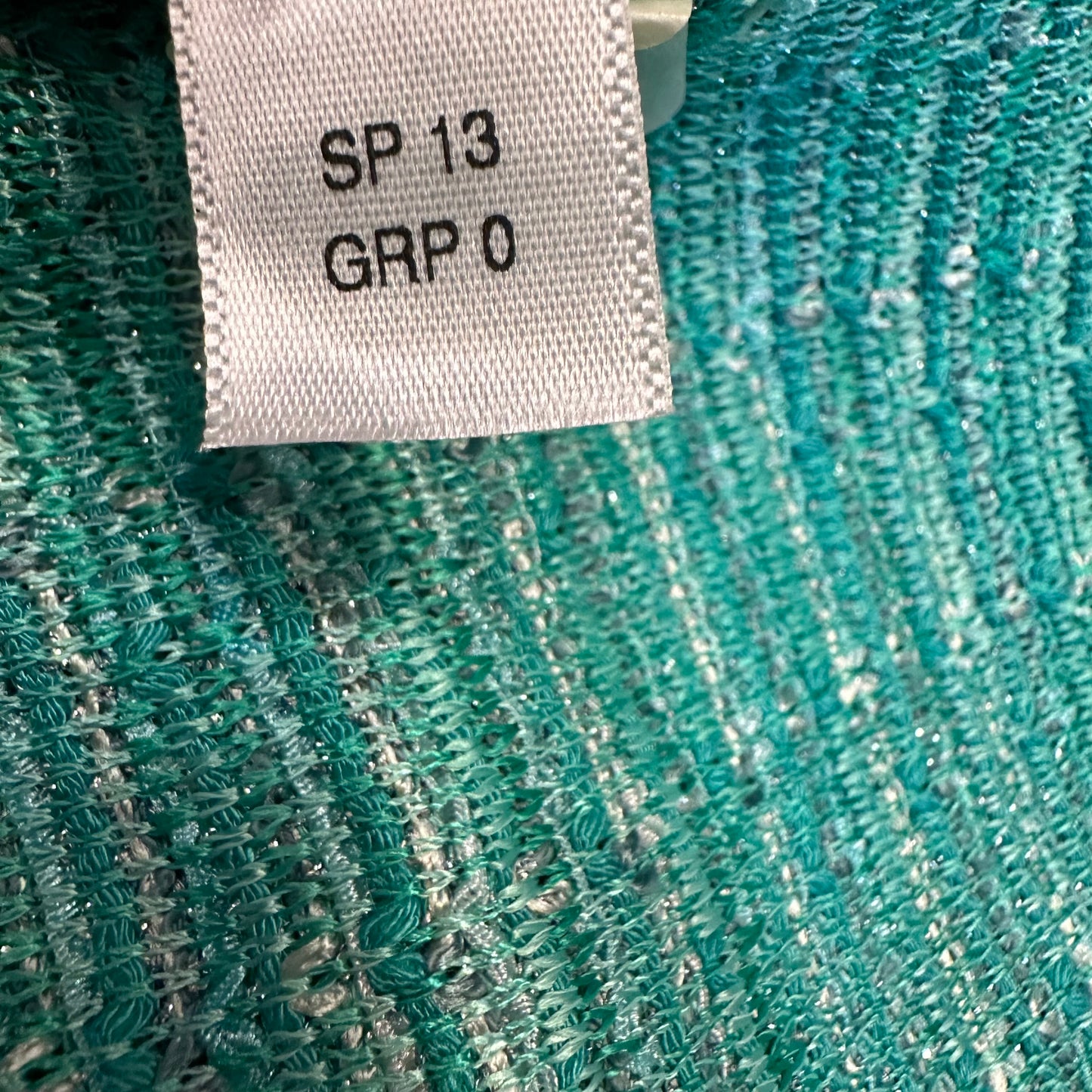 St. John Skirt Jade Shimmer Multi Knee Length Blue Tweed Knit Pencil 14