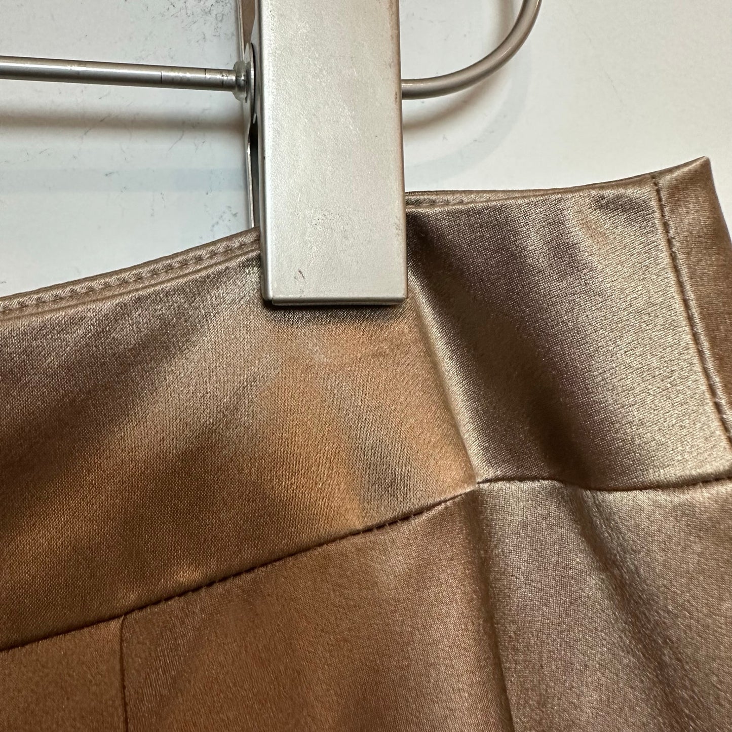 Vintage Talbots Pure Silk Skirt A Line Brown Beige Tan Circle 4 Petite