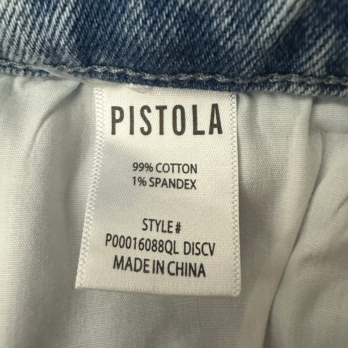 Pistola Lennon High Rise Boot Jean Raw Hem Light Wash Distressed Cropped 26