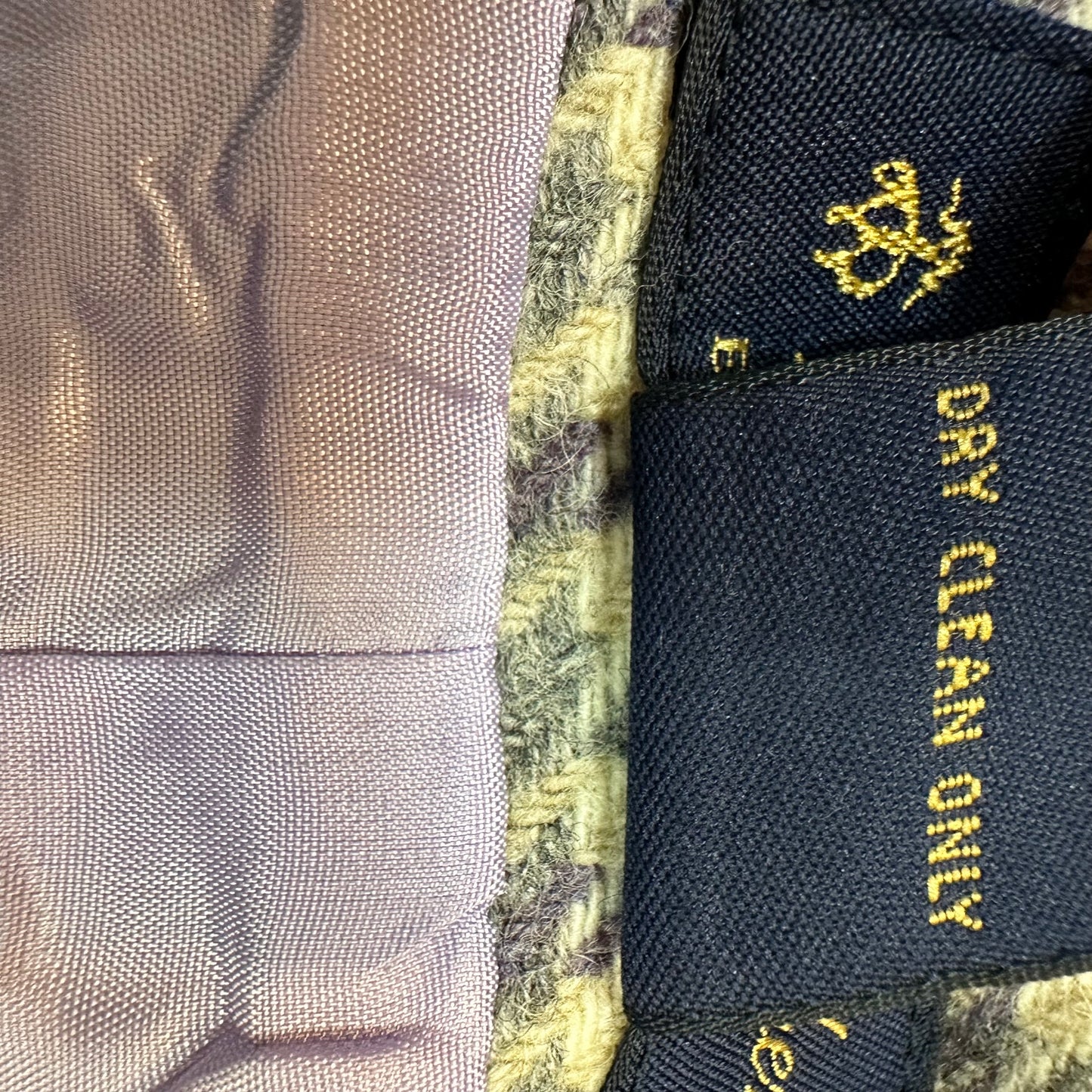Brooks Brothers Wool Box Pleated Skirt Houndstooth Buckle Purple Preppy Tweed 6