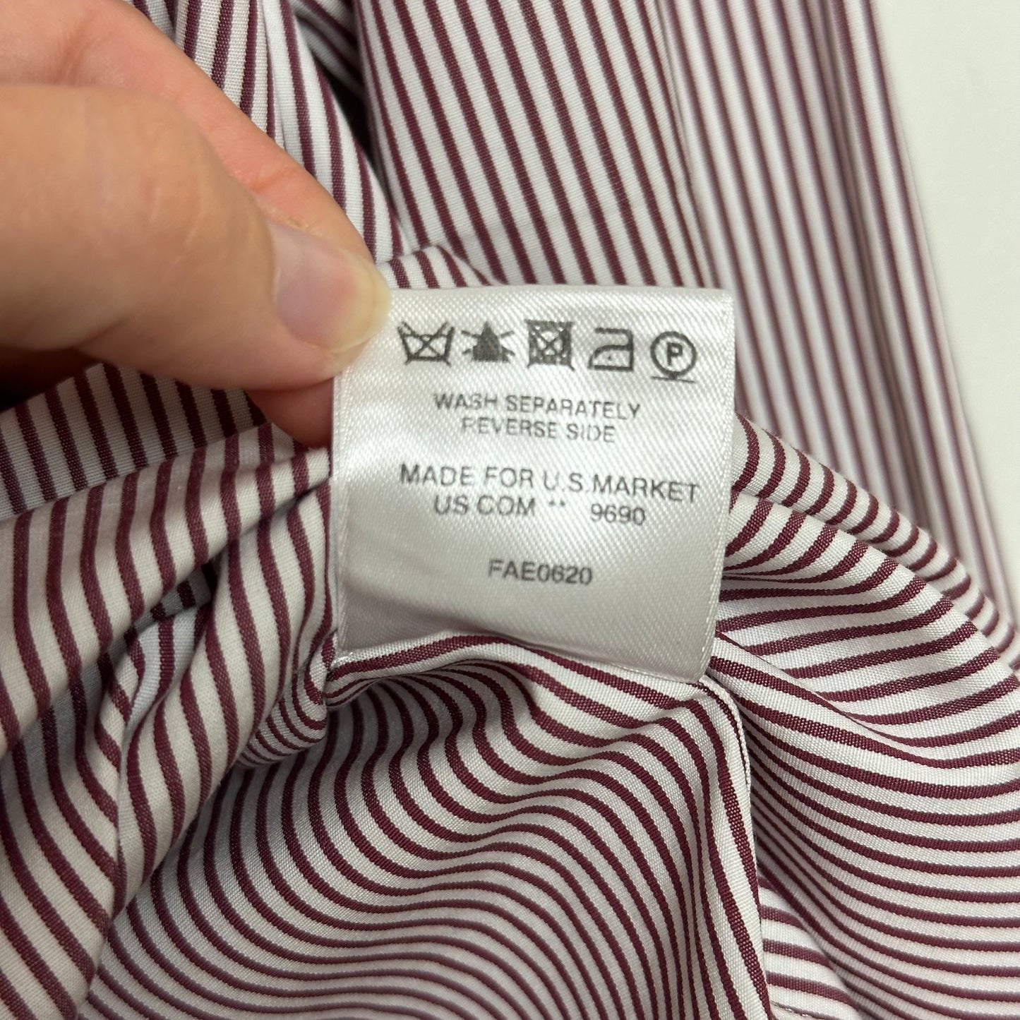 Loro Piana Button Up Dress Shirt Collared Long Sleeve Striped Red Cotton Silk