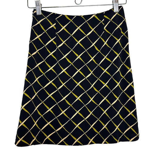 Vintage 90s Banana Republic Mini Skirt Black Patterned Checkered Rayon 4