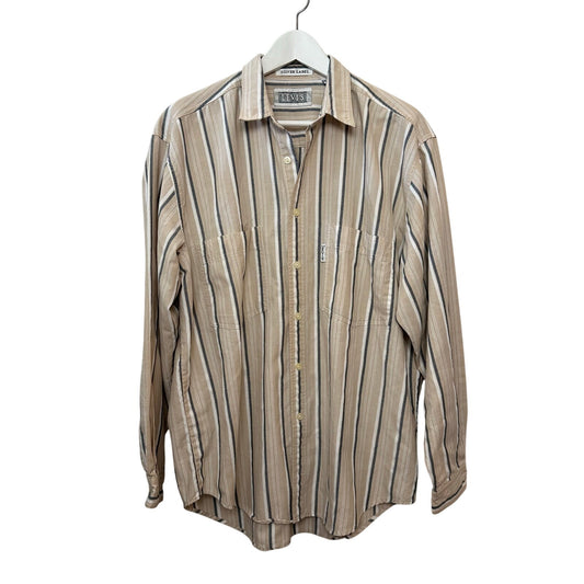 Vintage 90s Levi's Silver Label Shirt Long Sleeve Button Up Striped Silver Tab L