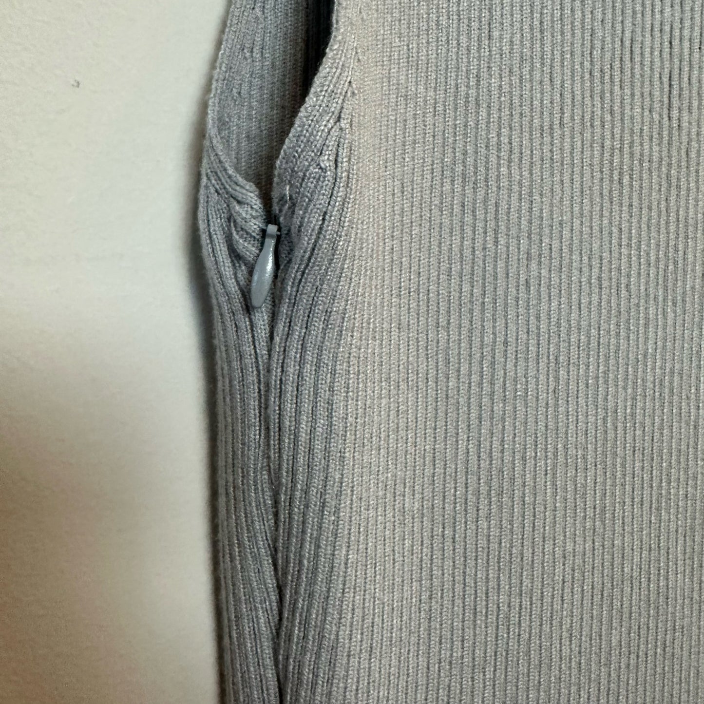 Legoe Coastline Knit Maternity Dress Grey Ribbed Sweater Bodycon Midi Sleeveless