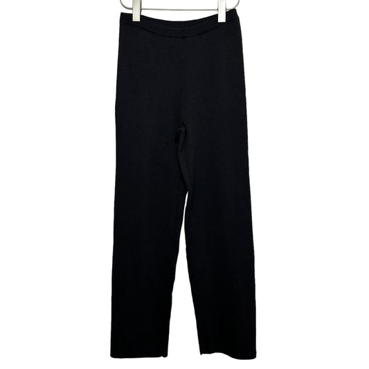 Eileen Fisher Black Wool Knit Slim Pants Pull On High Rise Straight Leg Trouser XS