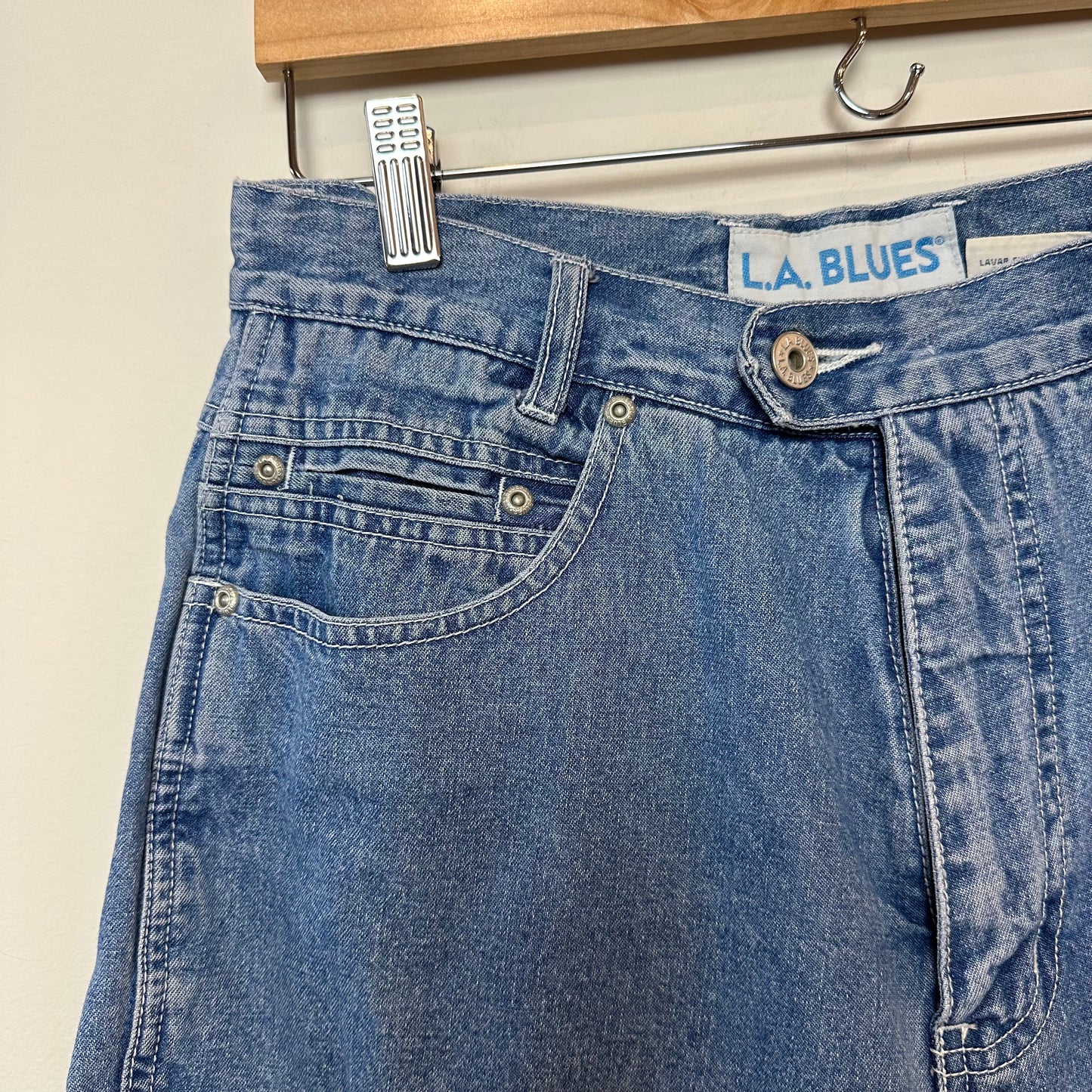 Vintage 90s L.A. Blues High Rise Denim Short Mom Jean Shorts Cotton 10