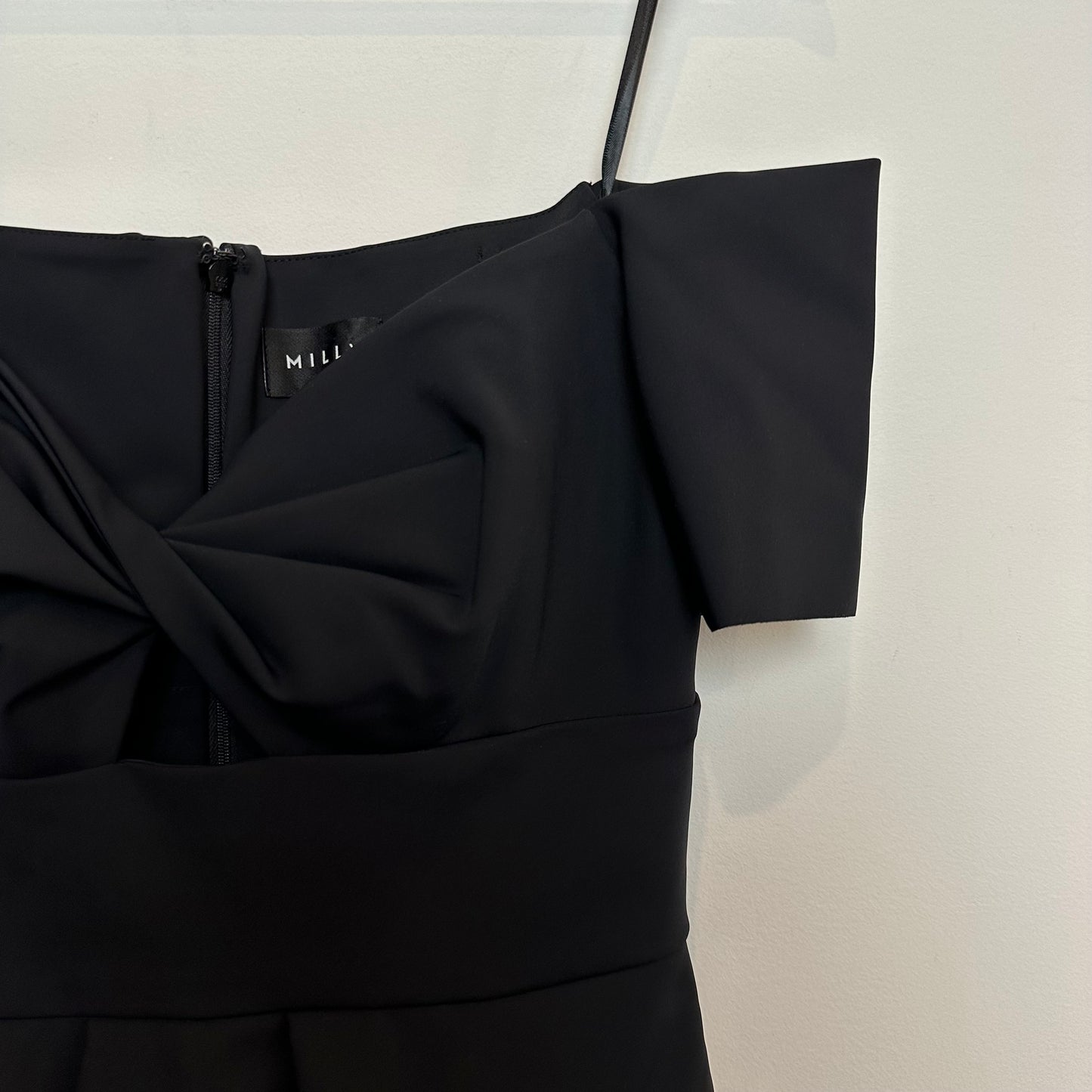 Milly Vanessa Black Dress Off-the-Shoulder Peplum Cocktail Mini 6