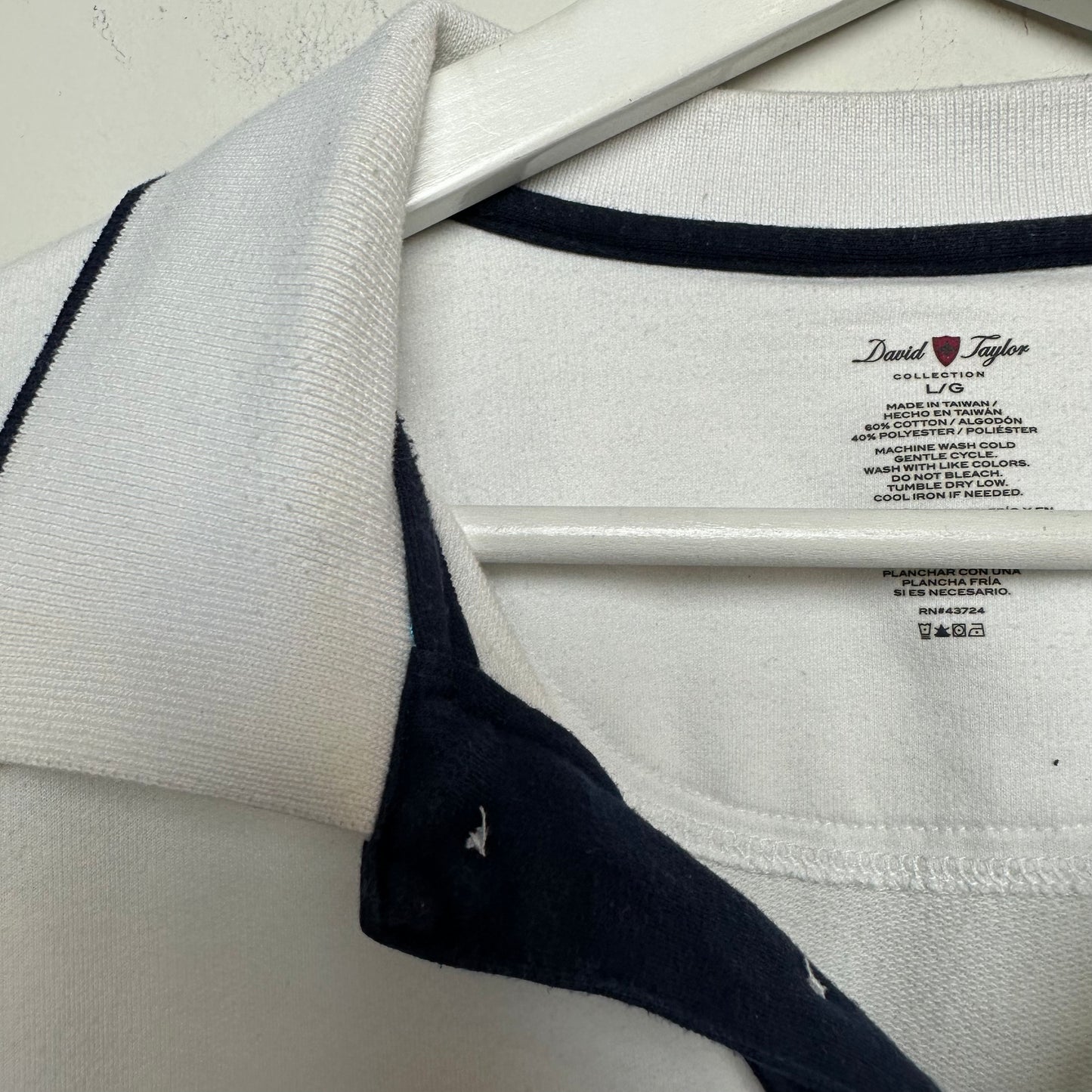 Retro David Taylor Polo Shirt Bold Striped Green White Banded Bottom Large