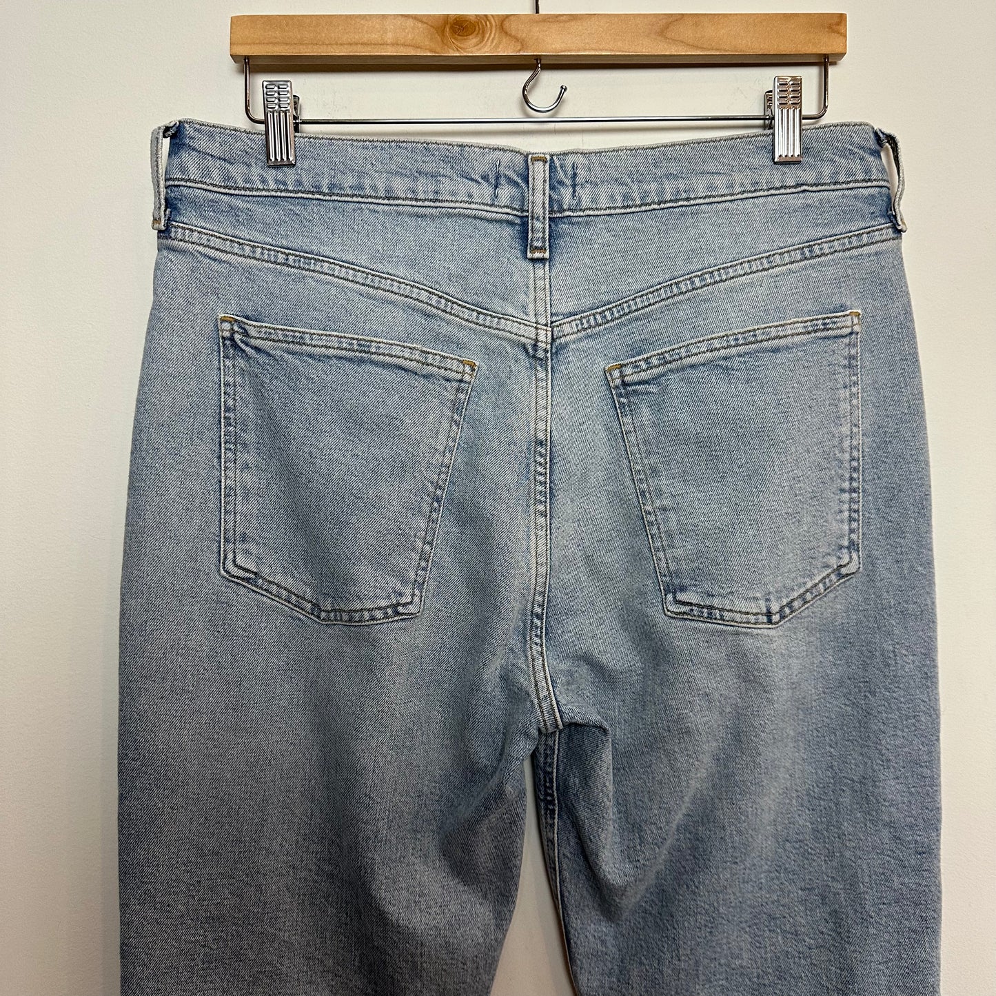 Agolde Merrel Jeans Mid Rise Straight Slim Raw Edge Hem 30