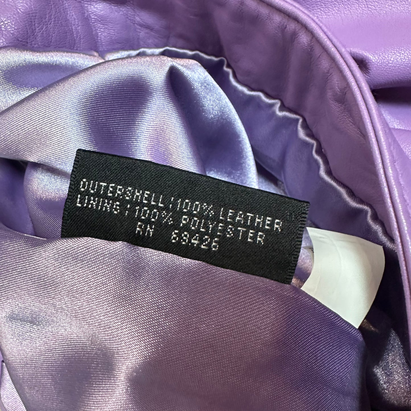 Vintage Y2K Pelle Studio Wilsons Purple Lilac Lavender Leather Skirt 10