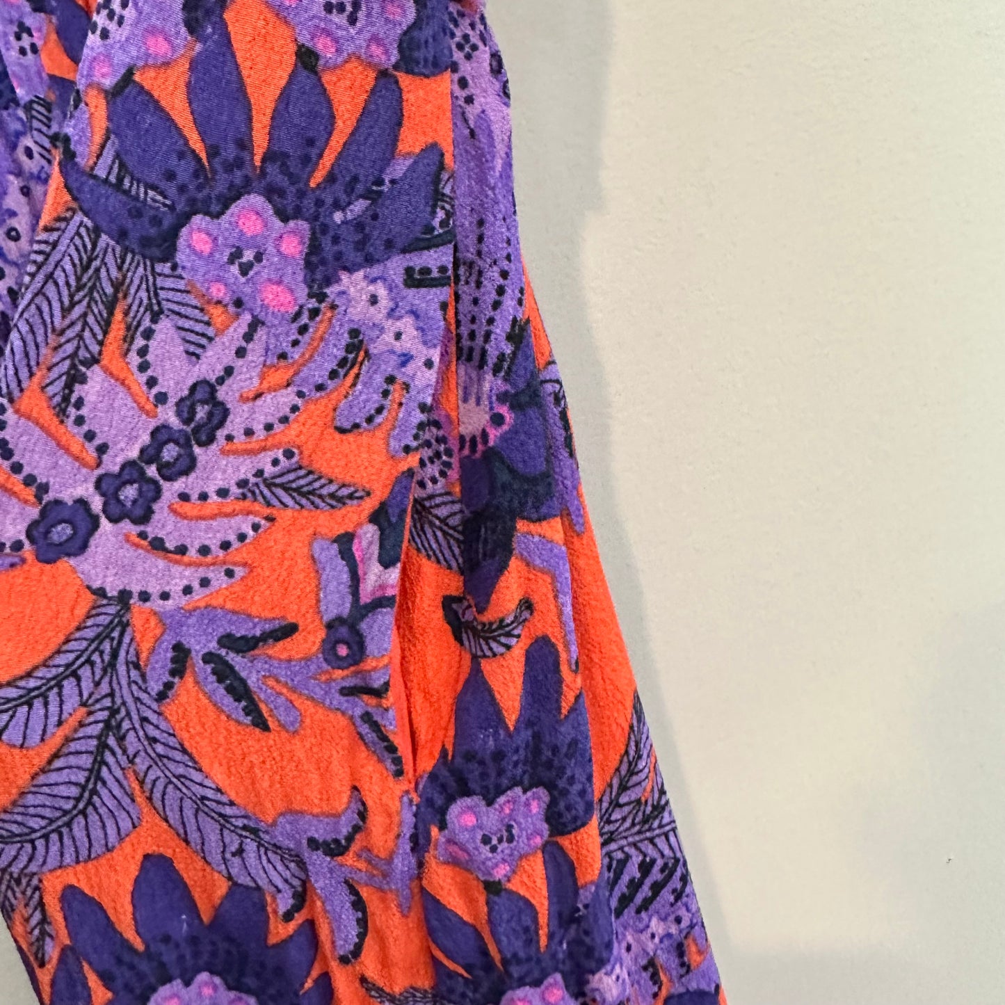 Anthropologie Maeve Macie Maxi Dress Floral Sleeveless Purple Orange Red 8